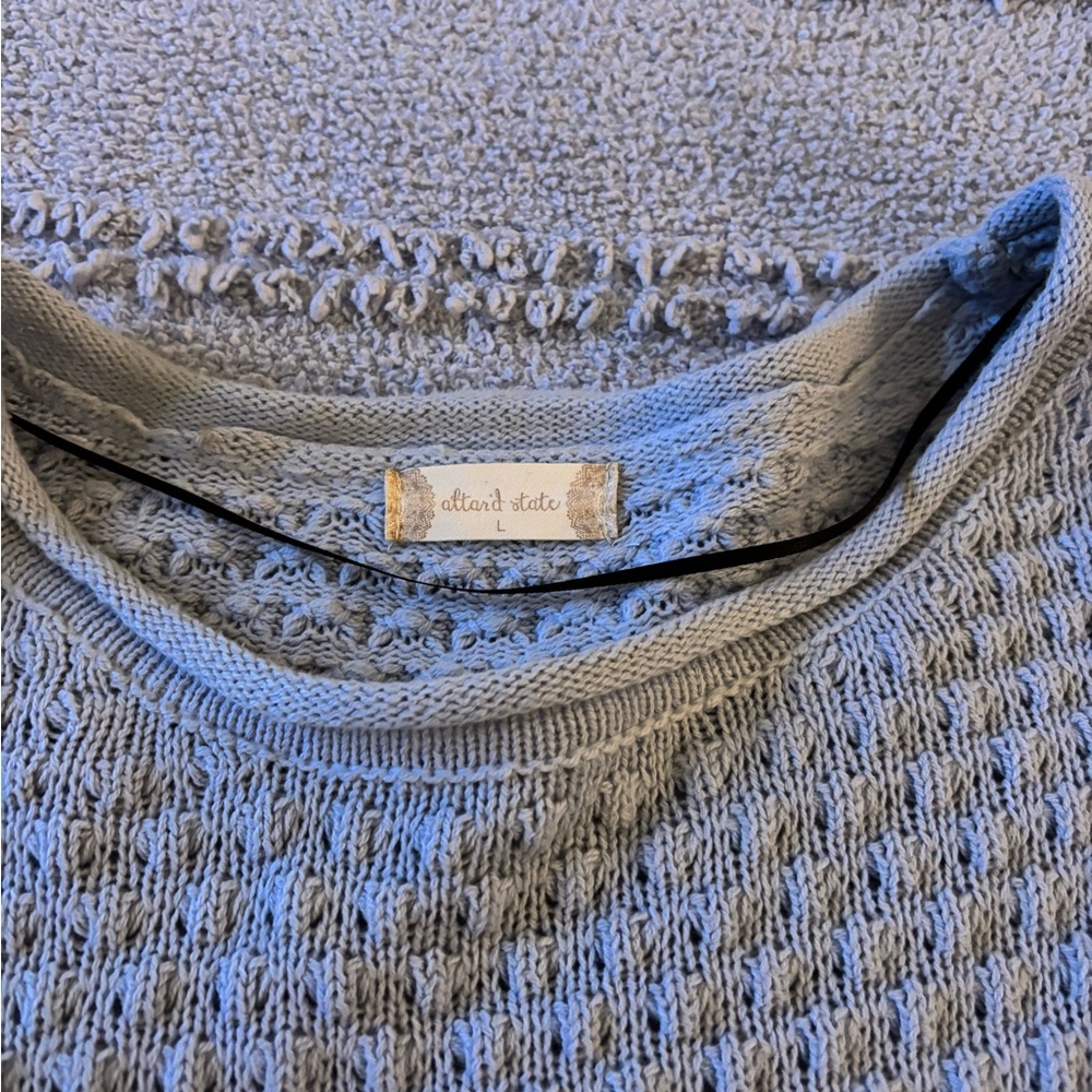 Altar'd State Textured Blue Sweater - Picture 4 of 6